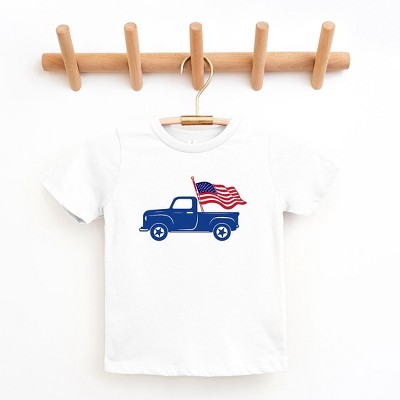The Juniper Shop Truck With Flag Toddler Short Sleeve Tee