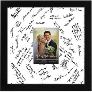 Americanflat 14x14 Wedding Picture Frame with Mat for 5x7, Black - 1 of 4