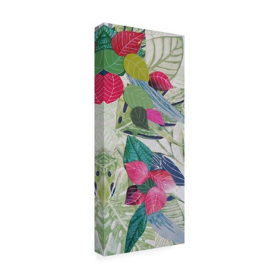 Bougainvilla II Tropical Leaves and Flowers Canvas Art in Wood Frame