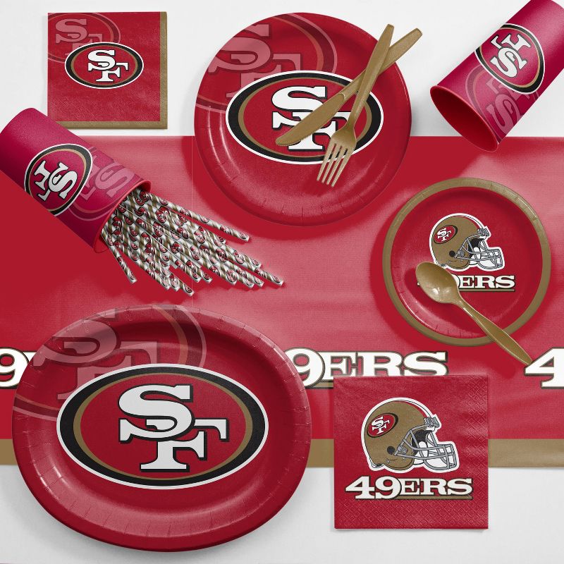 24ct San Francisco 49ers Football Paper Plates, 3 of 4