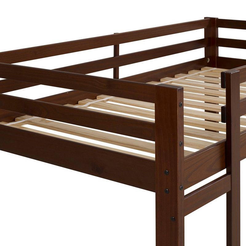 Twin Indy Solid Wood Kids&#39; Triple Bunk Bed Walnut - Saracina Home, 5 of 10