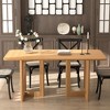 PexFix 67" x 33.5" Farmhouse Kitchen Dining Room Table Furniture Square Oak Kitchen Table with Rattan Woven Legs for Kitchen Bar Living Room - 4 of 4