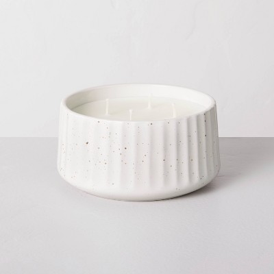 4-Wick Fluted Ceramic Mulled Spice Seasonal Jar Candle White 24oz - Hearth & Hand™ with Magnolia