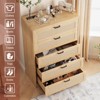 4/5 Drawer Dresser for Bedroom, Rattan Chest of Dressers, Modern Wood Tall Dresser with Power Outlets, Drawer Organizer Unit with Metal Handle - 3 of 4