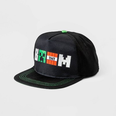 Kids' Minecraft Flat Brim Baseball Hat - Black