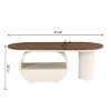 INFURNIC Coffee Tables Luxury Modern Oval Coffee Table with Storage Drawer and Faux Marble Top for Living Room, White, 47.24"*23.62"*16.93" - 4 of 4