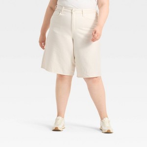 Women's High-Rise Long Denim Shorts - Universal Thread™ - 1 of 3