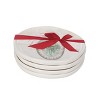 Transpac Dolomite Multicolor Ornament Appetizer Plates Set of 4 Ceramic Dining Plates for Christmas Indoor Use - 2 of 2