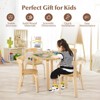Infans 5-Piece Kids Wooden Curved Back Activity Table & Chair Set w/Toy Bricks Natural - 4 of 4