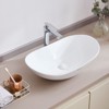 VEVOR Oval Vessel Sink, 23.3" x 14.2" Bathroom Vessel Sink Bowl Countertop, White Ceramic Bathroom Sinks Above Counter, Bowl Sink, White - 2 of 4
