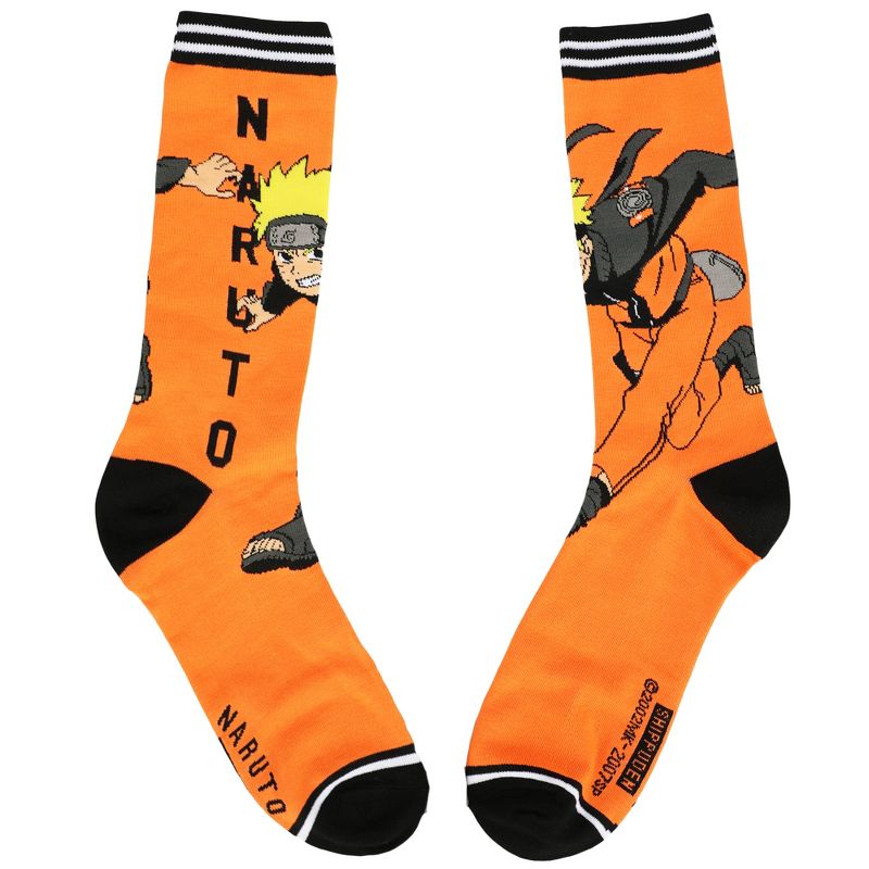 Naruto Shippuden Ramen Anime cartoon Character Casual Crew Socks Set for Men 3-Pack, 5 of 7