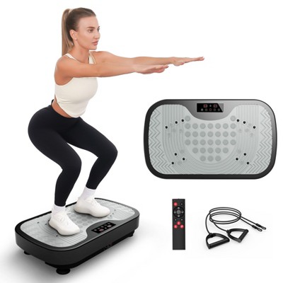 MaseiKar Vibration Plate Gym Machine with Magnet Massage Full Body  Fitness Vibration Platform with 2 Resistance Bands and Home Workout Equipment