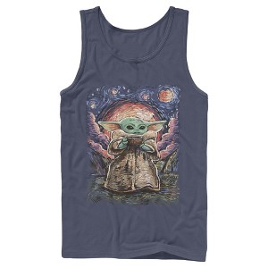 Men's Star Wars The Mandalorian The Child Starry Night Tank Top - 1 of 4