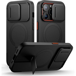 SURITCH for iPhone 14 Pro Case with Magnetic Camera Slide Cover and Adjustable Kickstand, Shockproof Bumper Case Slim Protective Cover - 1 of 1