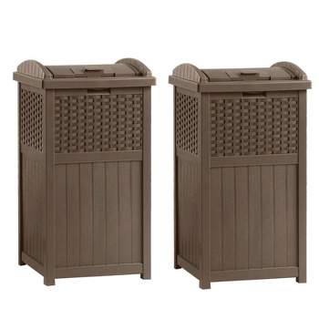 Suncast Trash Hideaway Outdoor Patio 33 Gallon Trash Can Bin, 1 Java and 1  Taupe, 1 Piece - Fry's Food Stores