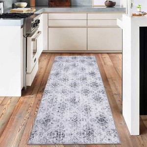 Abstract Machine Washable Rug with Non Slip Backing Ultra-Thin Non Shedding Stain Resistant Indoor Carpet for Living Room Bedroom Dining Room - 1 of 4