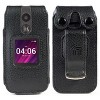 Nakedcellphone Vegan Leather Case with Belt Clip for Alcatel MyFlip 2 Phone (A406DL, 2020) - Black - 2 of 4