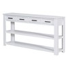 PAGED Vintage Console Table with 4 Drawers and 2 Shelves, Wood Entryway Table with Aluminum Handles, Minimalist Narrow Entryway Sofa Table - 4 of 4