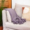 Storied Home Woven Cotton Pom Pom Throw - 3 of 4
