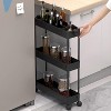YIGII Slim Storage Cart 3 Tier,Bathroom Organizer Rolling Utility,Mobile Shelving Unit Slide Out for Kitchen, Laundry Room & Narrow Places - 2 of 4