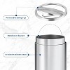 Stainless Steel Trash Can, Kitchen Garbage Can with Swing Lid & Removable Inner Bucket, Large Waste Bin for Office, Hotel, Silver - 3 of 4