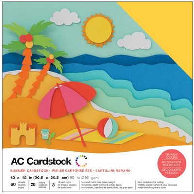 American Crafts Variety Cardstock Pack 12x12 60-pkg-brights