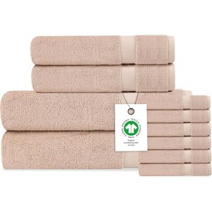 Delara Organic Cotton Luxuriously Plush Bath Towel Set, GOTS & Oeko-TEX Certified, Soft, Quick Dry & Ultra-Absorbent - 1 of 4