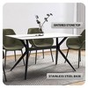 LeisureMod Elega Modern Dining Table Rectangular Tabletop and Durable Black Stainless Steel Base for Kitchen and Dining Room - 3 of 4