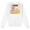 Piyomaru Piyori & Piyoko Crew Neck Long Sleeve Adult White Sweatshirt - 2 of 4