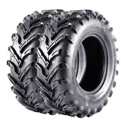 24x8-12 6PR TL UTV ATV Tire - All Terrain 24x8x12 Tires, Rim 12x6.5, OD 24in, SW 8in, Max Load 310lbs each Tire, LCI/SI 40F