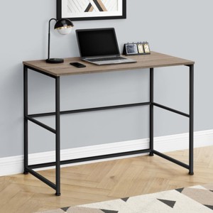 INFURNIC Desks Modern Computer Desk Writing Workstation with Storage Drawers and Metal Legs for Home Office, Brown, 40"*19"*30" - 1 of 4