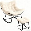 Oversized Lounge Chair with Footrest, 350 lb Capacity, Plush Full-Body Cushion, Sturdy Metal Frame Egg Rocker for Patio, Balcony, Backyard - 2 of 2