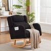 Dolonm 27.2 in. Modern High-Back Fabric Rocking Chair with Side Pockets Foam Cushion &Wood Legs for Living Room& Bedroom - 2 of 4
