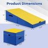 Costway Gymnastics Tumbling Mat Folding Incline Yoga Mat with Non-slip PVC Leather Pink/Yellow - 3 of 4