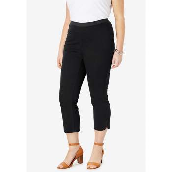 Jessica London Women's Plus Size Tummy Control Bi-stretch Bootcut Pant, 30  W - Black Pinstripe : Target