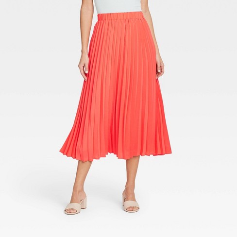Women S Midi Pleated A Line Skirt A New Day Target