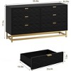 6 Drawer Dresser with Metal Legs, Wood Dressers Chest Organizer with Wide Storage, Modern Chest of Drawers for Bedroom, Living Room, Hallway - 2 of 4