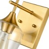 CLAXY Modern Clear Glass Wall Sconces Brass Bathroom Wall Lights - 4 of 4