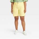 Houston White Adult Twill Shorts - Yellow