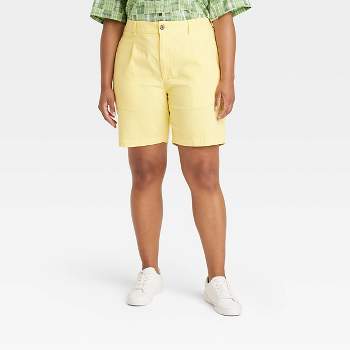 Houston White Adult Twill Shorts - Yellow 42