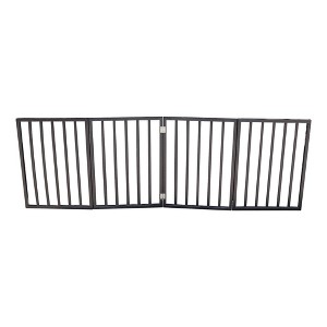 Chery Life Pet Gate - Dog Gate for Doorways, Stairs or House ¨C Freestanding, Folding, brown, Arc Wooden - 1 of 4