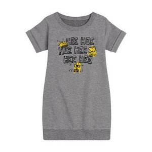 - Peanuts - Hee Hee Woodstock Graphic Short Sleeve Fleece Dress - 1 of 4