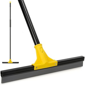 Squeegee Broom for Floor, 18'' Heavy Duty Rubber Wiper with 60'' Long Handle for Bathroom Tile, Garage, and Deck - 1 of 4