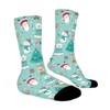 Dsane Christmas Blue Background Women Printed Crew Socks Funny Funky Socks Soft Polyester Novelty Gifts for Artists Men - 4 of 4
