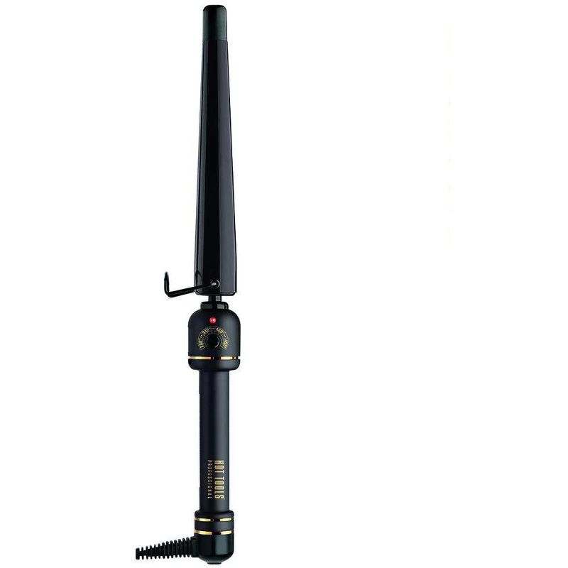 HOT TOOLS Black Gold 1 1/4" Extra-Long Salon Tapered Curling Iron Model #HO-HT1852XLBG, 1 of 12