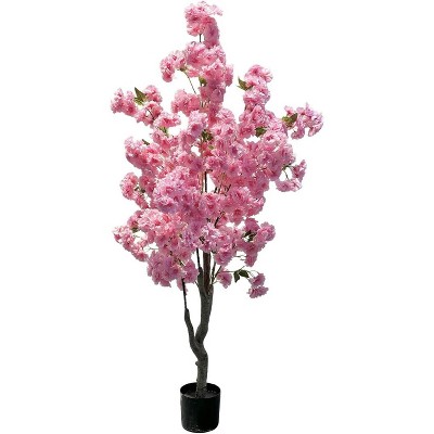 Artificial Cherry Blossom, 180cm Fake Cherry Blossom Tree Realistic Potted for Home Office Living Room Bedroom Porch Floor Decor