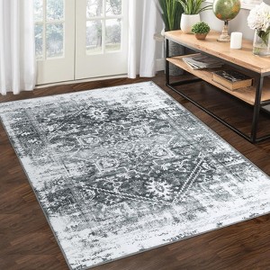 8x10 Machine Washable Rug Vintage Oriental Rug for Living Room Ultra Thin Accent Rug - 1 of 4