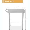 Silver Stainless Steel Utility Work Tables  with Open Base Single Tier, Kitchen Prep Table for Restaurant, Garage, Workshop - 3 of 4