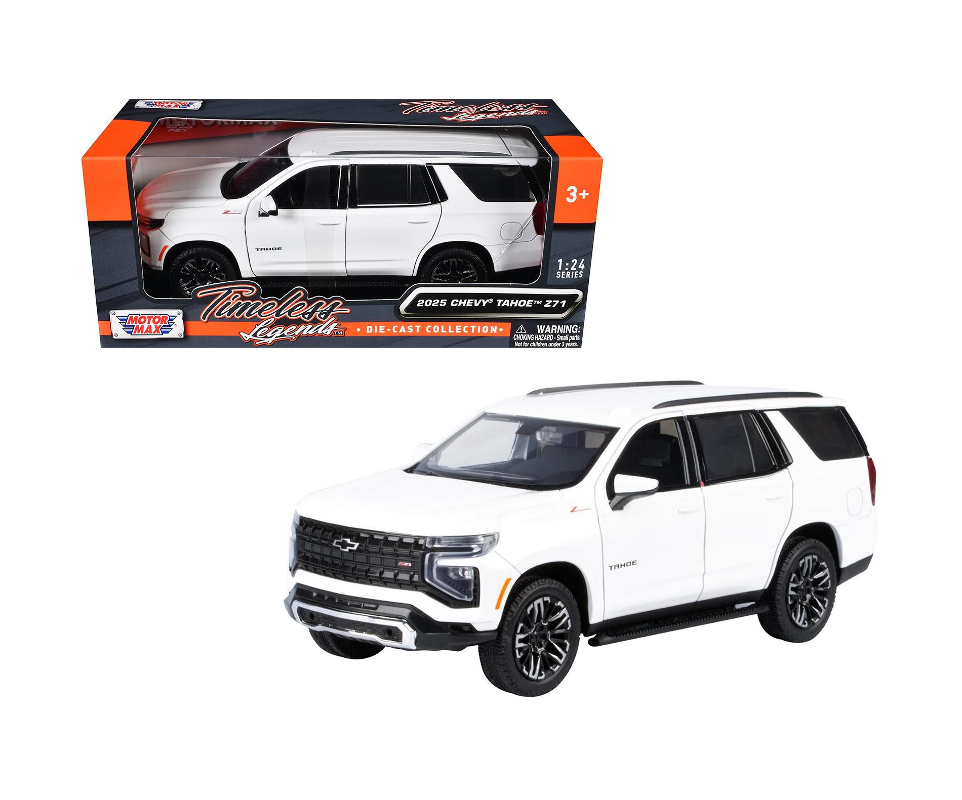 2025 Chevrolet Tahoe Z71 White "Timeless Legends" Series 1/24 Diecast Model Car by Motormax