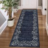Washable Rugs for Living Room Modern Floral Area Rug Indoor Farmhouse Bordered Rug - 3 of 4